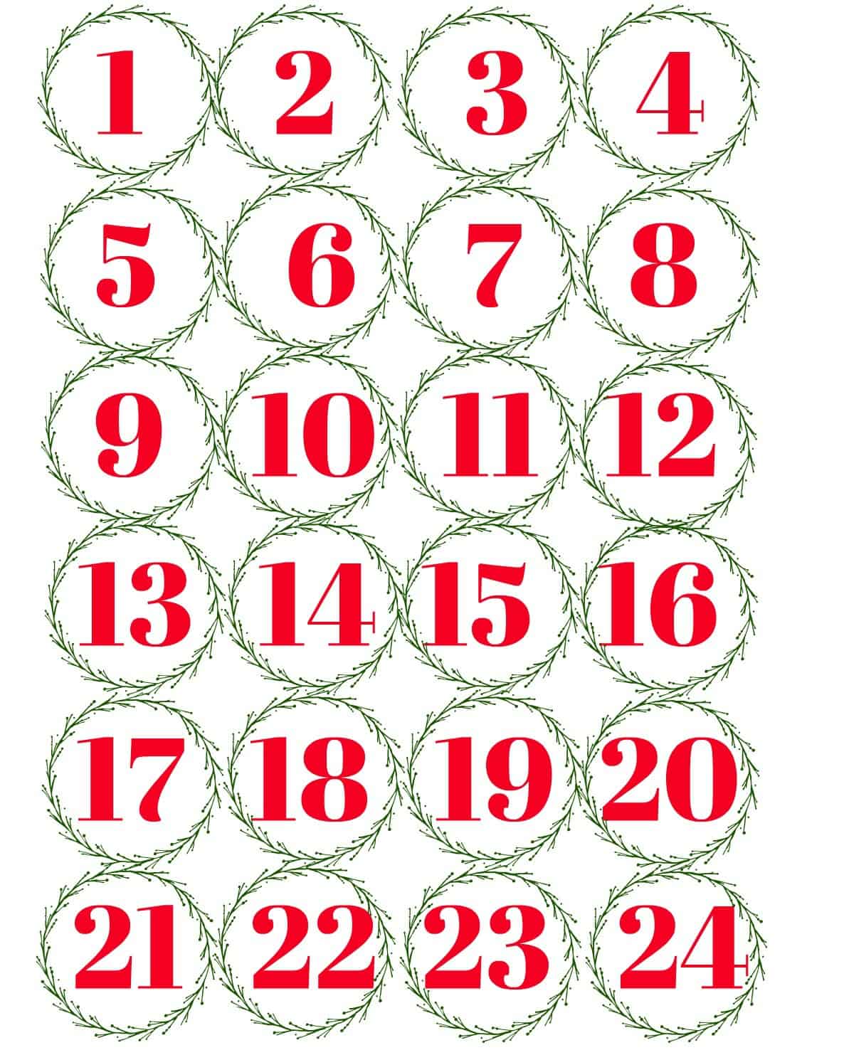 advent calendar bags and printable numbers - thistle key lane